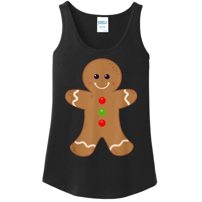 Gingerbread Man Shirt Christmas Cookie Baking Holiday Tee Ladies Essential Tank