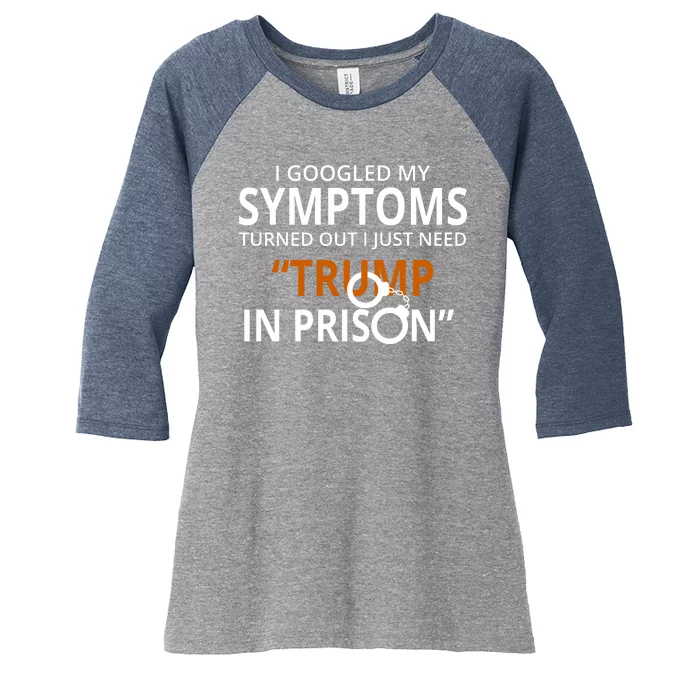 Googled My Symptoms Need Trump In Prison Women's Tri-Blend 3/4-Sleeve Raglan Shirt