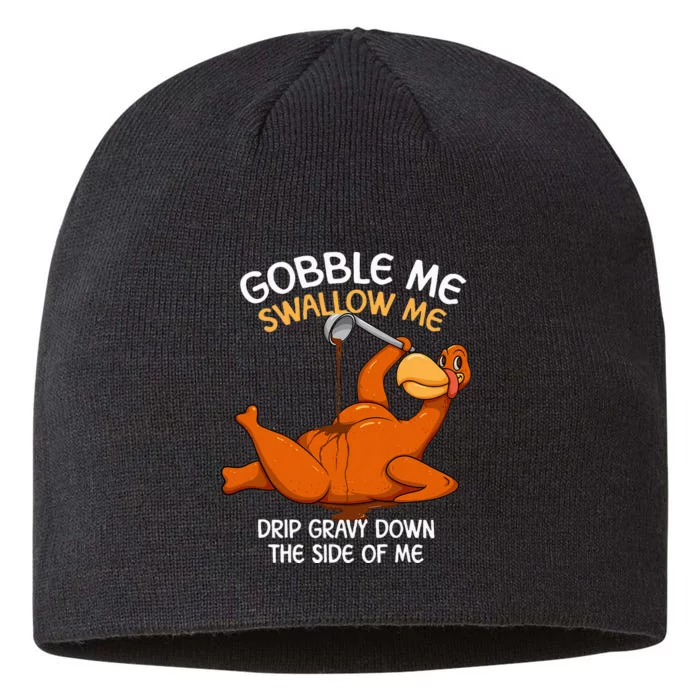 Gobble Me Swallow Me Thanksgiving Turkey Gravy Wap 8 1/2in Sustainable Knit Beanie