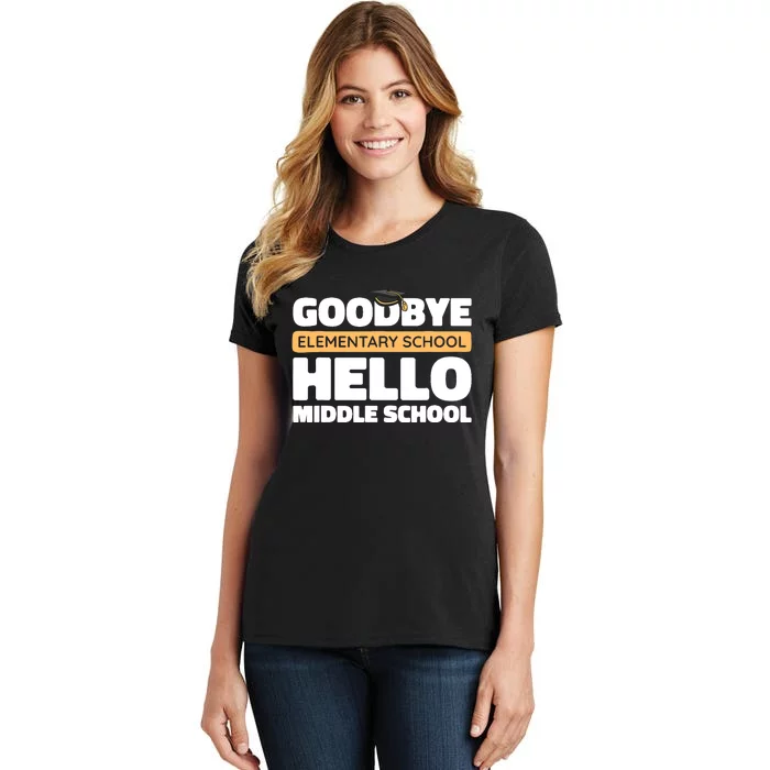 Goodbye Middle School Hello High School 8th Grade Graduation Women's T-Shirt