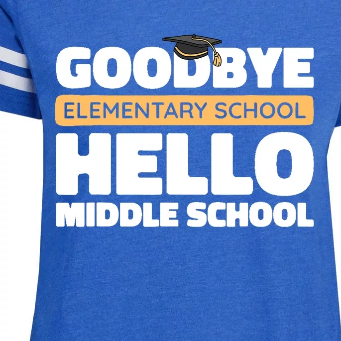 Goodbye Middle School Hello High School 8th Grade Graduation Enza Ladies Jersey Football T-Shirt