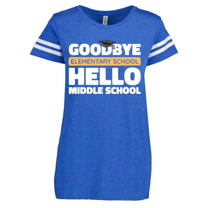 Goodbye Middle School Hello High School 8th Grade Graduation Enza Ladies Jersey Football T-Shirt