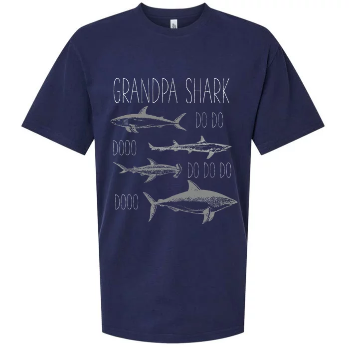 Grandpa Multiple Shark Do Doo Do Do Do Doo T Sueded Cloud Jersey T-Shirt