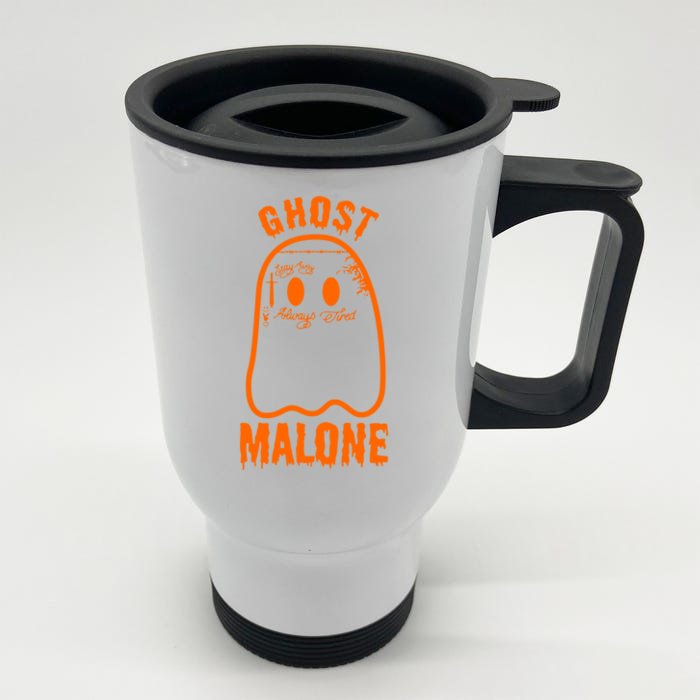 Ghost Malone Spooky Halloween Front & Back Stainless Steel Travel Mug