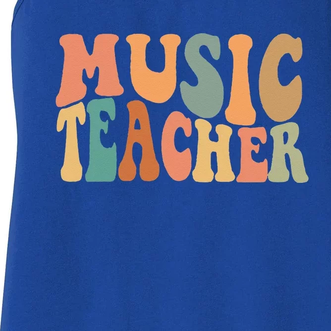 Groovy Music Teacher Cute Back To School Supplies Women's Racerback Tank