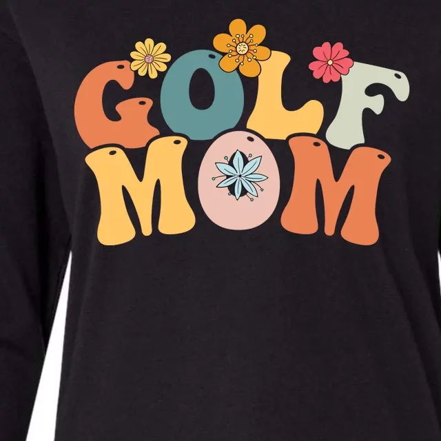 Golf Mom Tees Womens Cotton Relaxed Long Sleeve T-Shirt