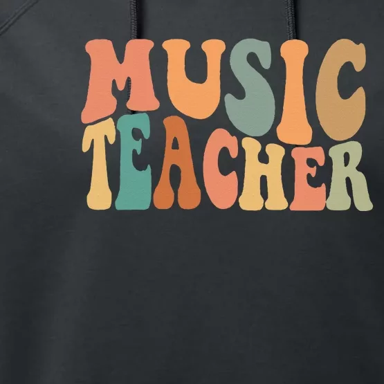 Groovy Music Teacher Cute Back to School Supplies Performance Fleece Hoodie