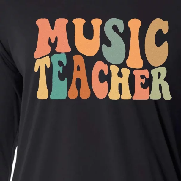 Groovy Music Teacher Cute Back to School Supplies Cooling Performance Long Sleeve Crew