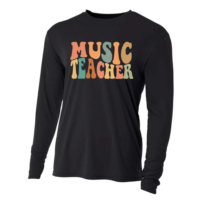 Groovy Music Teacher Cute Back to School Supplies Cooling Performance Long Sleeve Crew