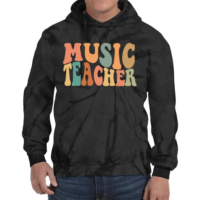 Groovy Music Teacher Cute Back to School Supplies Tie Dye Hoodie