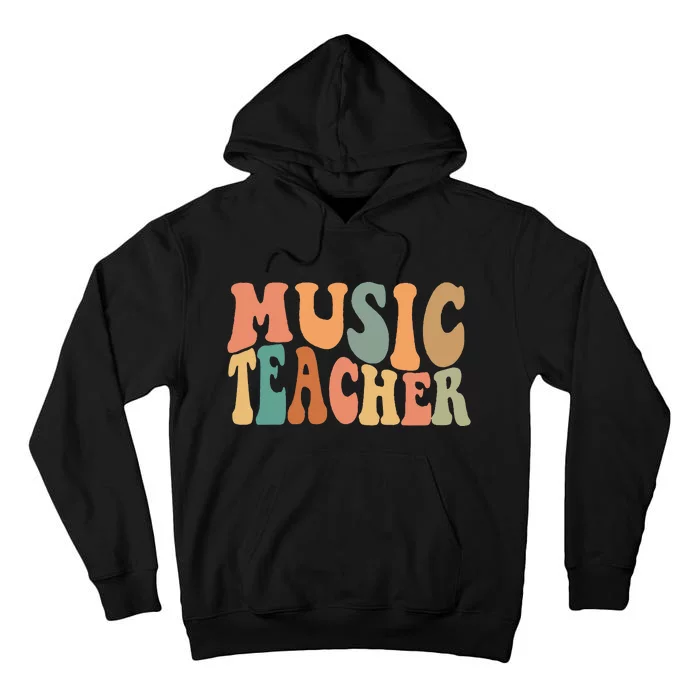 Groovy Music Teacher Cute Back to School Supplies Tall Hoodie