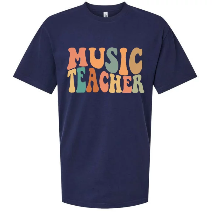 Groovy Music Teacher Cute Back to School Supplies Sueded Cloud Jersey T-Shirt