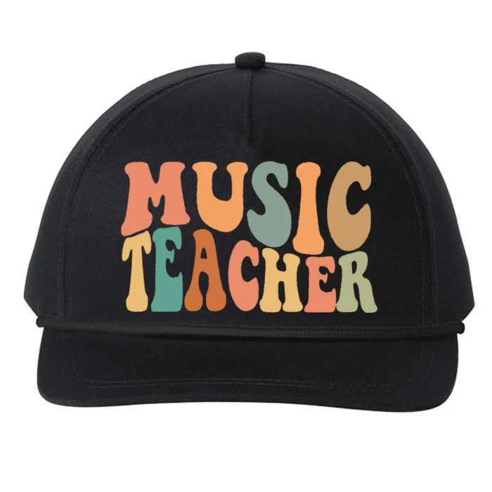 Groovy Music Teacher Cute Back To School Supplies Snapback Five-Panel Rope Hat