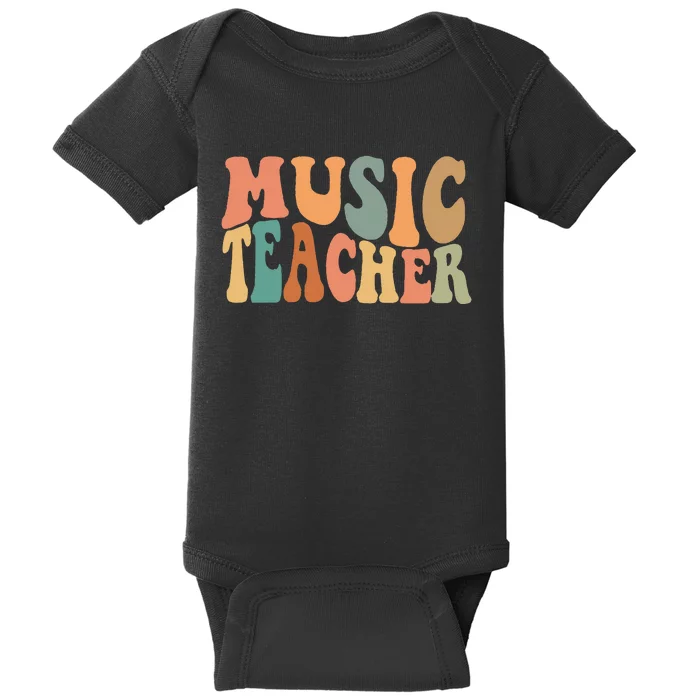 Groovy Music Teacher Cute Back To School Supplies Baby Bodysuit