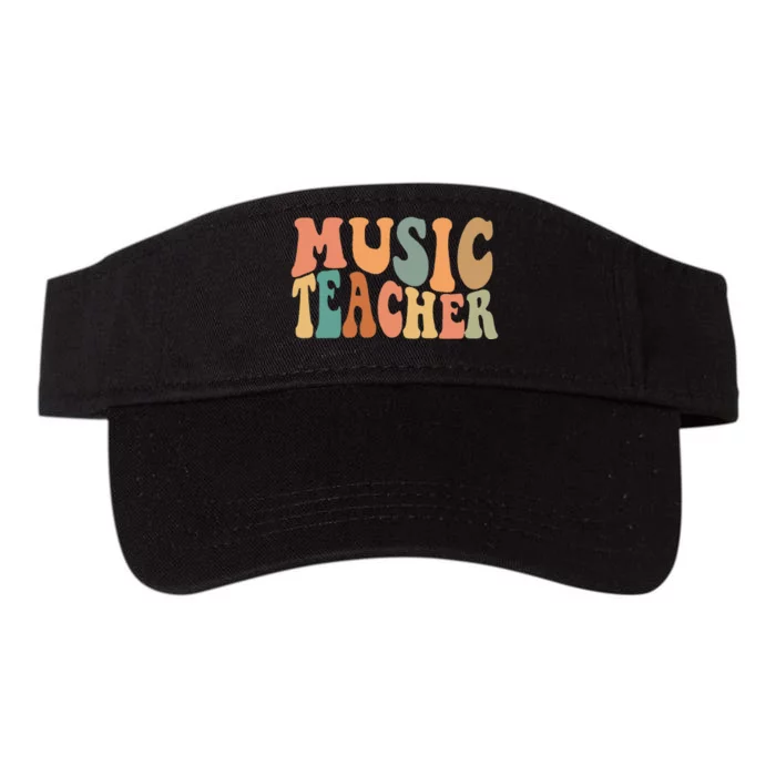 Groovy Music Teacher Cute Back To School Supplies Valucap Bio-Washed Visor