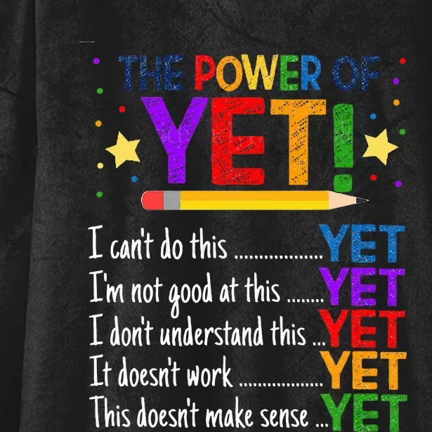 Growth Mindset Teacher Kindness Power Of Yet Inspirational Hooded Wearable Blanket