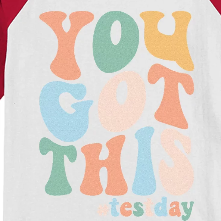 Groovy Motivational Testing Day Teacher Student You Got This Kids Colorblock Raglan Jersey