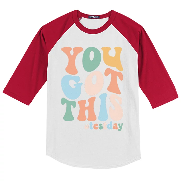 Groovy Motivational Testing Day Teacher Student You Got This Kids Colorblock Raglan Jersey