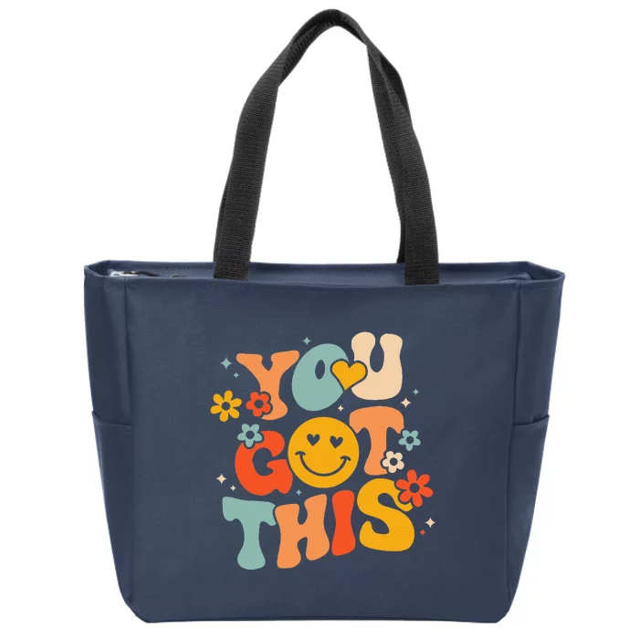 Groovy Motivational Testing Day Teacher Student You Got This Zip Tote Bag