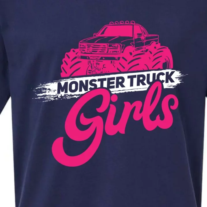 Girls Monster Truck Gift Motor Sports Big Trucks Gift Sueded Cloud Jersey T-Shirt