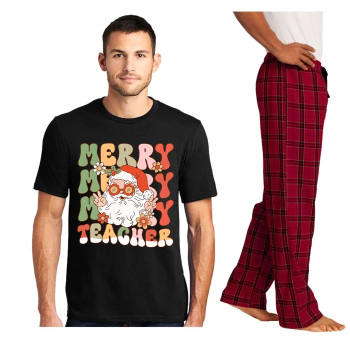 Groovy Merry Teacher Christmas SantaS Favorite Teacher Gift Pajama Set