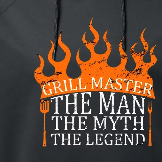 Grill Master - The Man The Myth The Legend BBQ Smoker Performance Fleece Hoodie