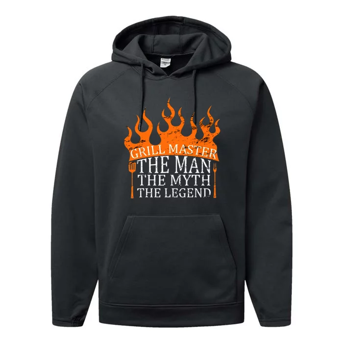 Grill Master - The Man The Myth The Legend BBQ Smoker Performance Fleece Hoodie