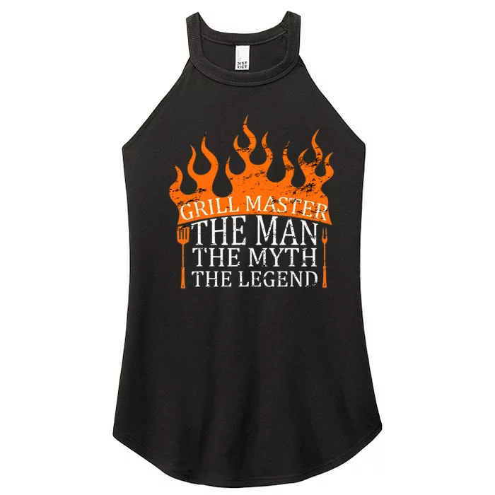 Grill Master - The Man The Myth The Legend BBQ Smoker Women’s Perfect Tri Rocker Tank