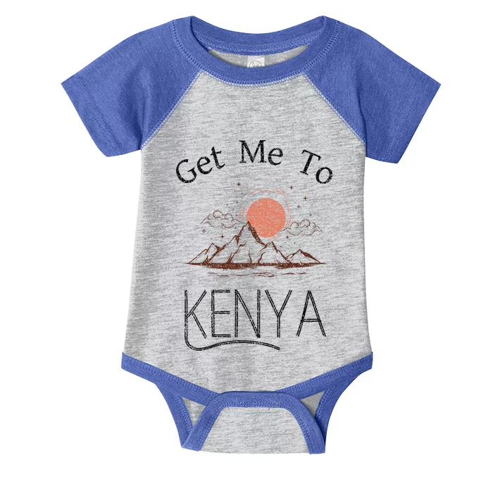 Get Me To Kenya Vintage Vacation Infant Baby Jersey Bodysuit