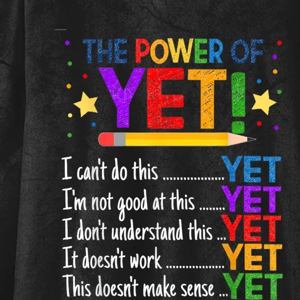 Growth Mindset Teacher Kindness Power Of Yet Inspirational Hooded Wearable Blanket