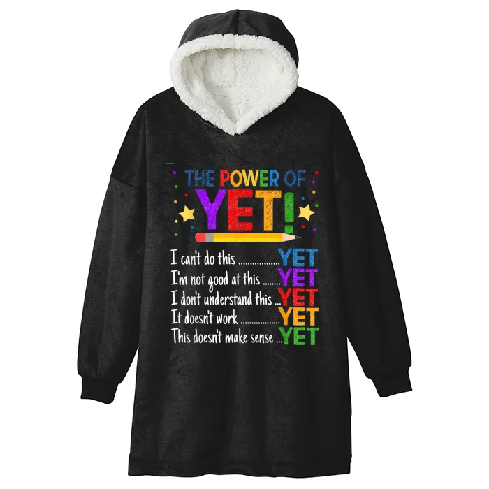 Growth Mindset Teacher Kindness Power Of Yet Inspirational Hooded Wearable Blanket