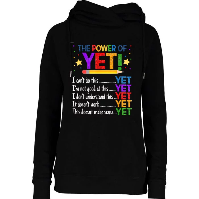 Growth Mindset Teacher Kindness Power Of Yet Inspirational Womens Funnel Neck Pullover Hood