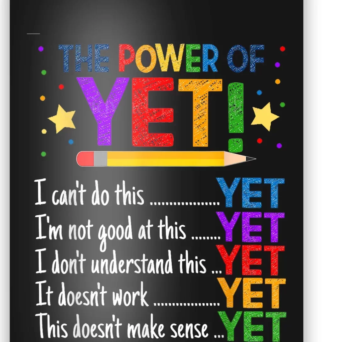 Growth Mindset Teacher Kindness Power Of Yet Inspirational Poster