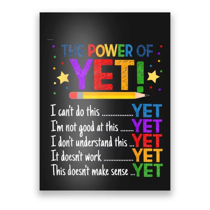 Growth Mindset Teacher Kindness Power Of Yet Inspirational Poster