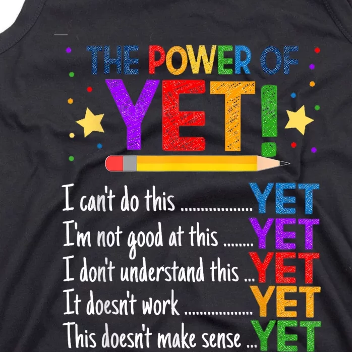 Growth Mindset Teacher Kindness Power Of Yet Inspirational Tank Top