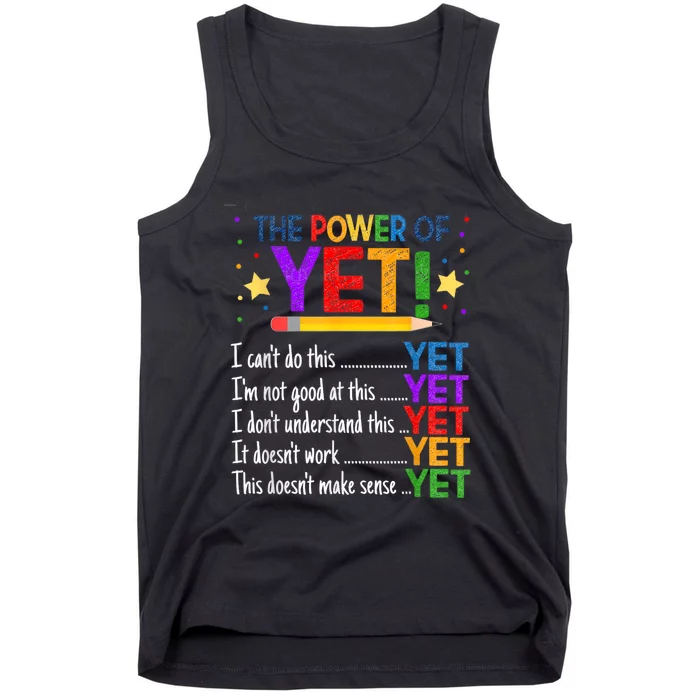 Growth Mindset Teacher Kindness Power Of Yet Inspirational Tank Top