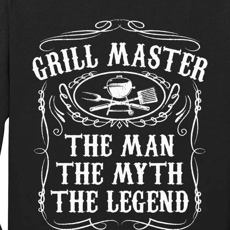 Grill Master The Man The Myth Legend Funny BBQ Smoker Gift Long Sleeve Shirt