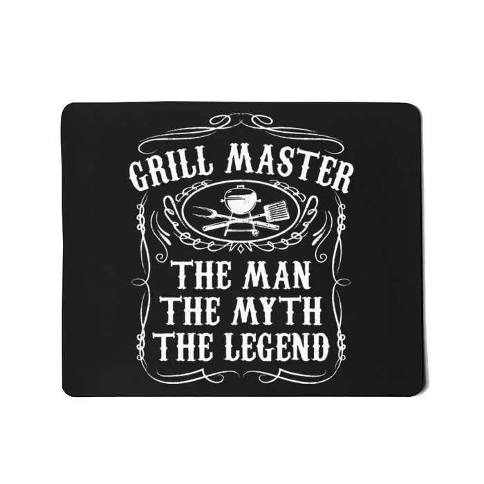 Grill Master The Man The Myth Legend Funny BBQ Smoker Gift Mousepad