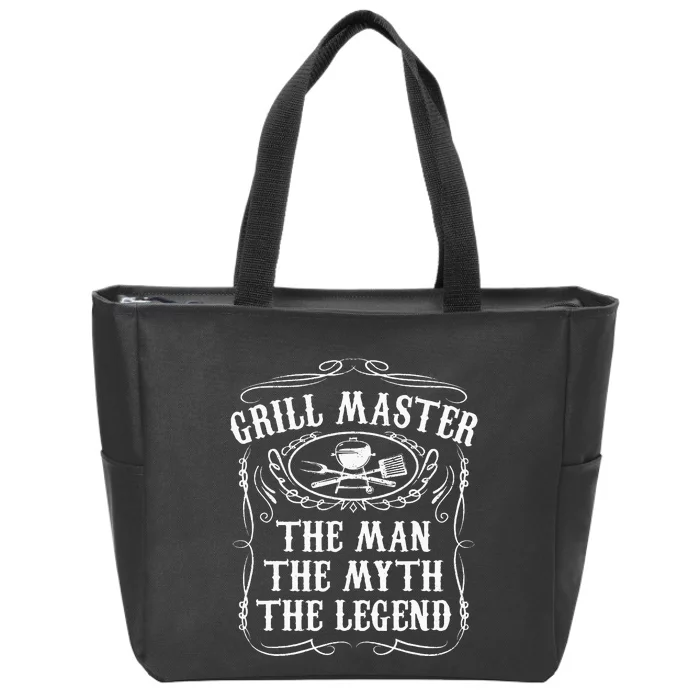 Grill Master The Man The Myth Legend Funny BBQ Smoker Gift Zip Tote Bag