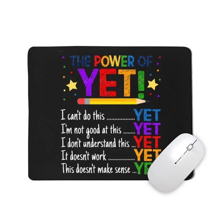 Growth Mindset Teacher Kindness Power Of Yet Inspirational Mousepad