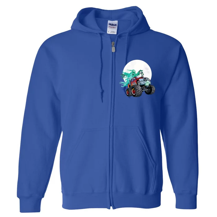 Ghost Monster Truck Funny Creepy Halloween Spirit Scary Gift Full Zip Hoodie