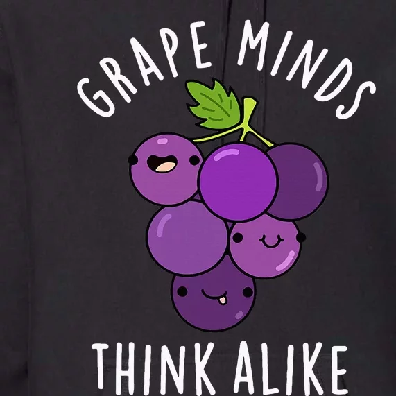 Grape Minds Think Alike Funny Fruit Pun Premium Hoodie