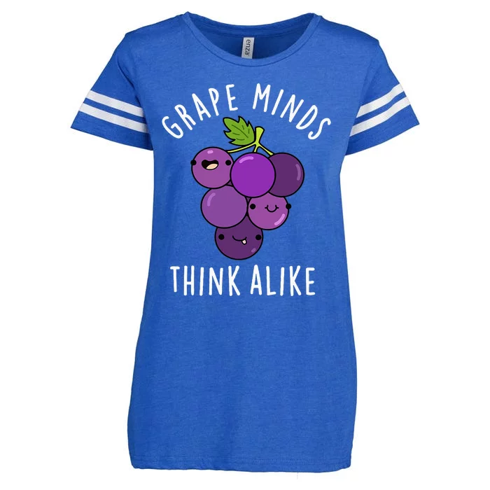 Grape Minds Think Alike Funny Fruit Pun Enza Ladies Jersey Football T-Shirt