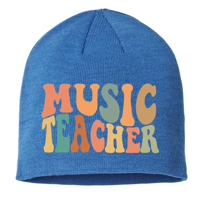 Groovy Music Teacher Cute Back To School Supplies Women 8 1/2in Sustainable Knit Beanie