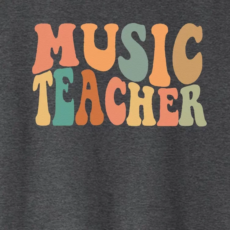 Groovy Music Teacher Cute Back To School Supplies Women Women's Crop Top Tee