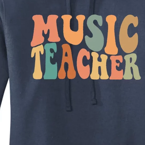 Groovy Music Teacher Cute Back To School Supplies Women Women's Pullover Hoodie