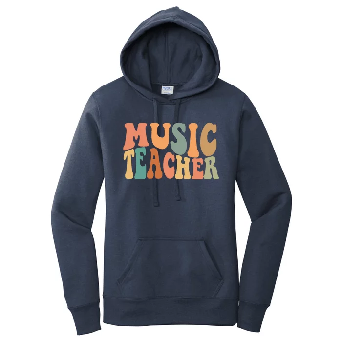 Groovy Music Teacher Cute Back To School Supplies Women Women's Pullover Hoodie