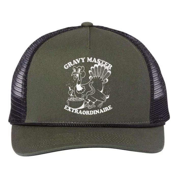 Gravy Master Thanksgiving Turkey Retro Vintage Food Family Funny Gift Retro Rope Trucker Hat Cap