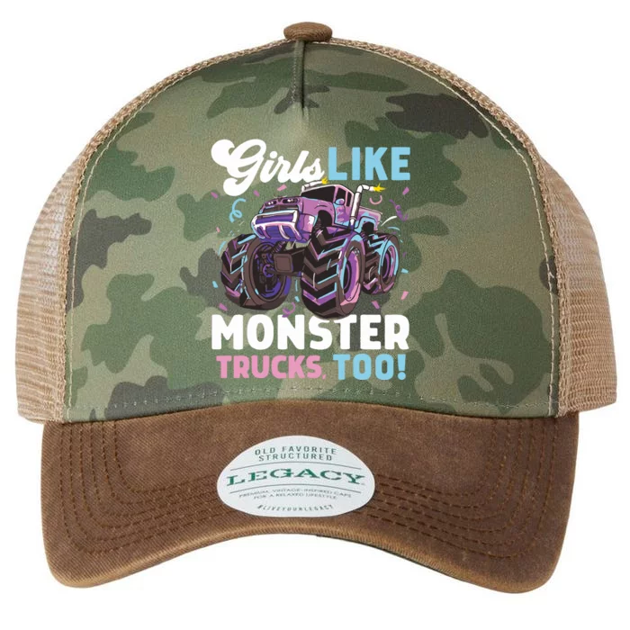 Girls Monster Truck Cute Girls Like Monster Trucks Too Legacy Tie Dye Trucker Hat