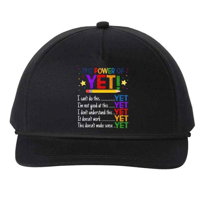 Growth Mindset Teacher Kindness Power Of Yet Inspirational Snapback Five-Panel Rope Hat